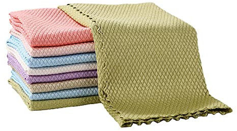 Mikrofaser-Reinigungstücher Lappen Putztücher Fenster Tücher,Multifunktion Putztücher Wiederverwendbar für Auto Küche Spiegel Geschirrtücher Bad,10er Set, 30x40cm (Farbig)