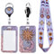 Juanooo Cordon porte-carte d'identité violet et bobine rétractable avec clip pour badge – Cordon mignon pour femmes et filles pour badges d'identité, cordon tour de cou esthétique pour clés, idéal