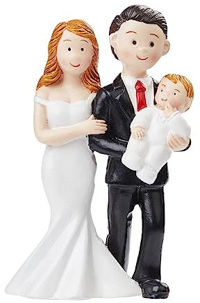 Hobbyfun Dekofigur Brautpaar mit Baby, ca. 8cm