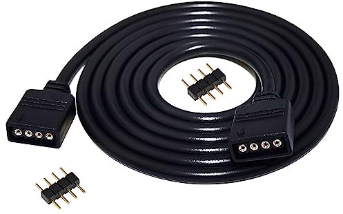 LitaElek 5m 16.4ft RGB LED Strip Extension Cable 4 Pin LED Tape Extension Cord LED Ribbon Extension Leads Electrical Wire LED Band Power Cable Extender for RGB 5050 3528 2835 LED Strip Light, Black