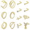Rajnard 16PCS 316L Chirurgenstahl Nasenring Ohrstecker 20G 7mm Gold L-Form Nase Schraube Nase Hoop Ringe für Frauen Mädchen Edelstahl Nostril Piercing Schmuck