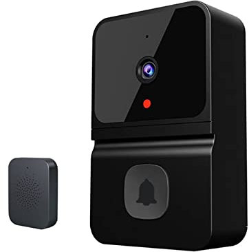Oniissy Smarts - Campanello senza fili con videocitofono, con sensore di movimento PIR per la porta della camera familiare, colore: nero