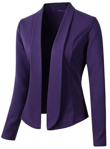 Veste Blazer Courte Femme Veste De Tailleur De Couleur Unie Coupe Droite Veste De Tailleur élégante Et Décontractée pour Le Travail Devant Ouvert Manteau avec Poches