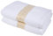 Badetuch Set 70x140 cm 100% ägyptische Baumwolle Luxus Badetücher in Premium Qualität Duschtuch Aymando | Blende mit edler Ornamentstickerei in Gold | Aufhänger | (Weiß)