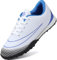 Lvptsh Boys Girls Football Boots Kids Athletic Soccer Cleats Shoes Indoor Outdoor Spikes Football Competition Shoes Boy's SneakersWhiteBlue,EU37