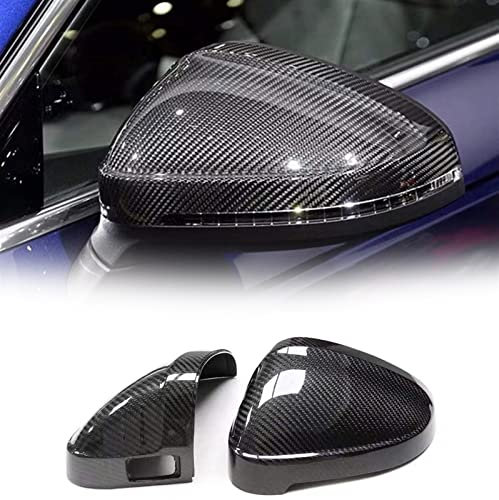 WITTSY Ersatz Stil Real Carbon Fiber Auto Außenspiegel Abdeckungen Rückspiegel Kappe Auto Styling Für Audi A4 S4 RS4 B9 A5 S5 RS5 Zubehör (Color : with Lane Assist)