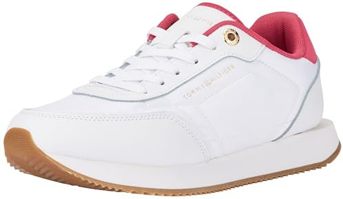 Tommy Hilfiger Runner Sneaker Mujer Essential Runner Calzado Deportivo, Blanco (White/Heritage Pink), 39 EU