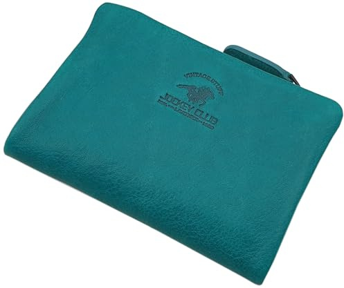 myledershop Rindleder Geldbörse/Geldbeutel/Portemonnaie/Portmonaise/Geldtasche/Portmonee mit RFID & NFC Schutz (Petrol)
