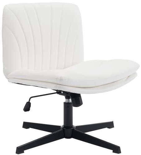 Sepnine Bürostuhl ohne Armlehnen,Höhenverstellbar Armloser Schreibtischstuhl,Gekreuzten Komfortable Drehstuhl,Wippfunktion,Ergonomischer,360° Schneidersitz Computerstuhl,Belastbar 135kg(PU)