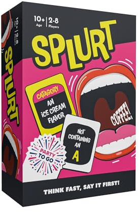 Gamewright - Party to Go - Splurt - Think Fast, Say It First - Ages 10+, 2-8 Players