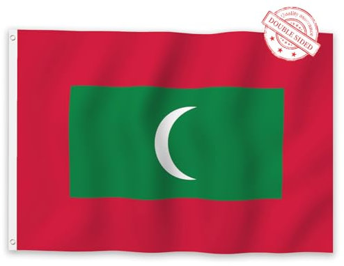 Aoihrraan Malediven Flagge 30x45cm Doppelseitige Maledivische Flaggen Banner Für Feiern Im Freien Haus Garten Veranda Party Dekoration Fahnen Mit 2 Stabilen Ösen Präzision Maschine Genäht