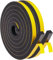Nastro di Tenuta Adesivo Guarnizione Porta per Porte Finestre, 2 Rotoli 12 mm x 10 mm x 4M Nastro in Schiuma Guarnizione in Gomma per Collisione Sigillo Isolamento Acustico, Nero 2