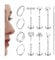 Adramata Nasenpiercing Chirurgenstahl Nasenring Nasenstecker Hypoallergen Helix Piercings Gewindeloses Einstecken Lippenpiercing Medusa Labret Piercing Ring Conch Tragus Piercing Ohr Gold/Silber