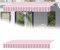 Outdoor Terrassenmarkise Vordach Wasserdicht mit Frontvolant und UV-Schutz für Zuhause und Gewerbliche Nutzung Pink Stripes 2,0x1,5m