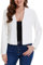 MINTLIMIT Kurz Strickjacke Damen Offene Cardigan Pailletten Metallic Langarm Bolero Festlich (Weiß L)