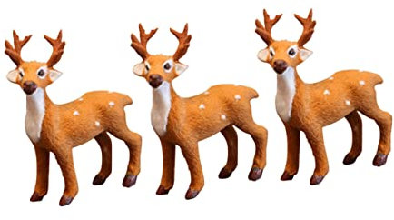 STOBOK 3stücke Plüsch-elch-weihnachtsdeko mit Elchmotiv für Wohnzimmer Schlafzimmer Partys und Zuhause als Elch-simulation Weihnachtsdekoration mit Hirschmotiv