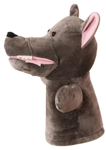 HEMOTON Handpuppe Wolf Weiche Hand Wolf-fingerpuppen Handpuppe Spielzeug Plüsch Handpuppe Plüschtier Wolf Zoo Tier Handpuppen -handpuppen Ganzkörperpuppe Dark Grey Pp Baumwolle