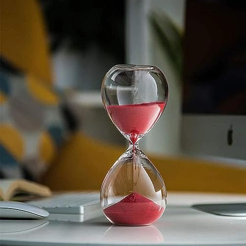 Reloj de Arena, Reloj de Arena, Temporizador de Arena, 30 Minutos, Reloj de Arena de Vidrio, Reloj de Arena, artesanía, decoración de Vidrio for el hogar, Estudio, Oficina(Red)