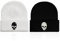 2 Stück Totenkopf-Strickmützen, Schwarz-Weiße Beanie-Mützen, Warme Wintermützen, Unisex, Kreative Und Personalisierte Hip-Hop-Mützen, Kältebeständige Outdoor-Radsportmützen