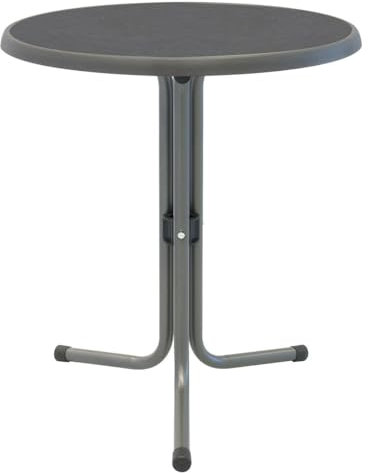 Bodo Albes Warenhandels GmbH Bistrotisch rund 60 cm Schiefer-anthrazit Sevelit-Tischplatte Gartentisch Balkontisch