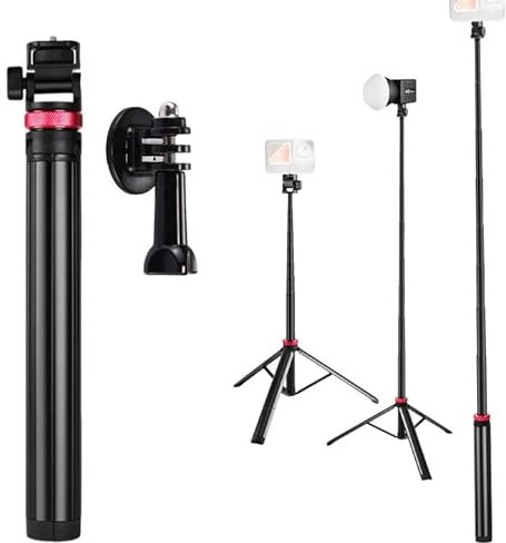200cm Einbeinstativ Tripod für Action-Kamera,Selfie Stick Stativ mit Dreifach-Adapter,Erweiterbar Selfie-Stange für GoPro Hero13/12/11/10/9/3/3+/Max Osmo Action3/4/5Pro Insta360 Ace Pro/Ace/ONE RS