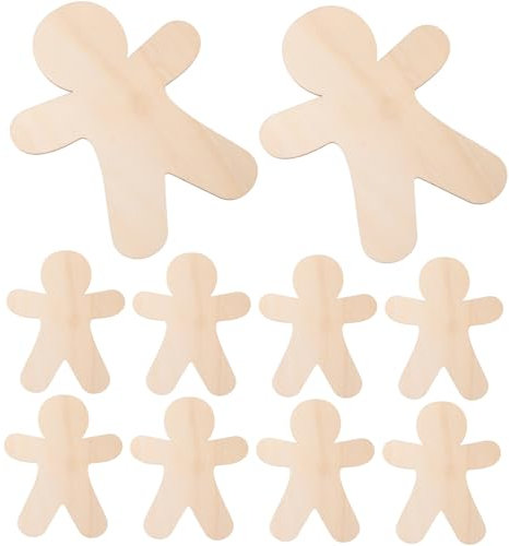 Angoily 10stücke Diy Weihnachtsbaum Holzschmuck Mit Unvollendeten Lebkuchenmann Holzteilen Für Kreative Weihnachtsdekoration Und Bastelideen