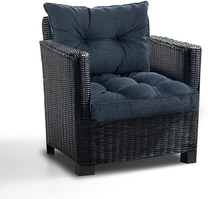 Best Wool Lounge Kissen für Rattan Gartenmöbel Set - Loungekissen für Stuhl - Hochwertiges Polypropylen - Inkl. Sitzkissen 40x40 + Rückenlehne 50x40