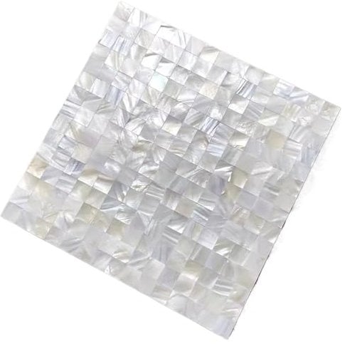 QAUUCP Fliesenaufkleber 2Pcs Peel and Stick Shell Mosaikfliesen Selbstklebende Fliesen for Küche Backsplash Wand Badezimmer Dekor(2cm White)
