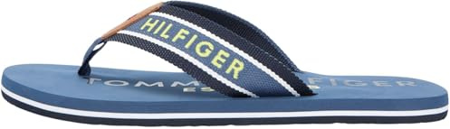 Tommy Hilfiger Herren Flip Flops Sporty Beach mit Gurtband-Riemen, Blau (Aegean Sea), 46