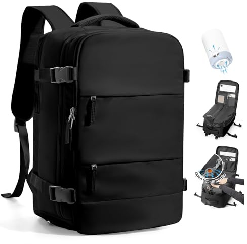 SZLX Vacuum Travel Backpack with Vacuum Pump, Airbag Backpack with Vacuum System for Travel, Ryanair Travel Ruscksack Cabin Size Carry-on Luggage Women Waterproof Men's Vacuum Suitcase