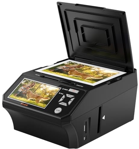Fotoscanner per Negativi e Diapositive 35mm 110mm, Multiscanner per Foto e Pellicole con Schermo LCD 5, Converte in 22MP JPEG, Scheda SD 8GB Inclusa