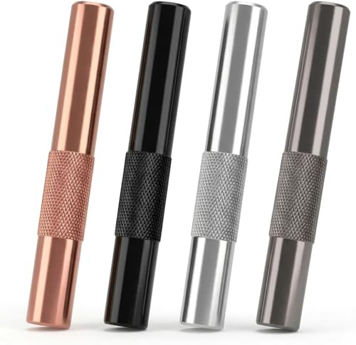 NYVOR Lot de 4 Pailles Métalliques Réutilisables, Pailles Portables de 7cm Pour Les Voyages en Plein Air, Le Camping Et Les Réunions Entre Amis Et en Famille, Disponibles en 4 Couleurs