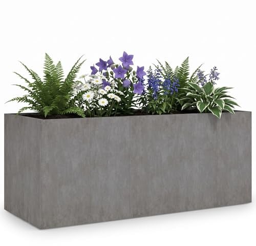Fecpoo 200x80x80 cm Hochbeet aus Cortenstahl – Steel Pflanzkasten für Gemüse, Blumen & Kräuter, offener Boden für Entwässerung & Wurzelwachstum, nötig für Garten Balkon und Terrasse