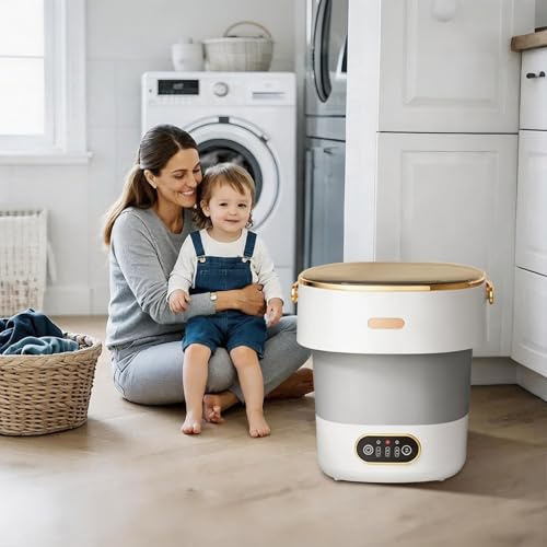 Portable Washing Machine,13L Upgraded Mini Washing Machine,Camping Washing Mach-Ine,Silent Mini Dry-Er Mini Washing Machine Dry-Er for Underwear,Sock,Baby Clothes,Travel