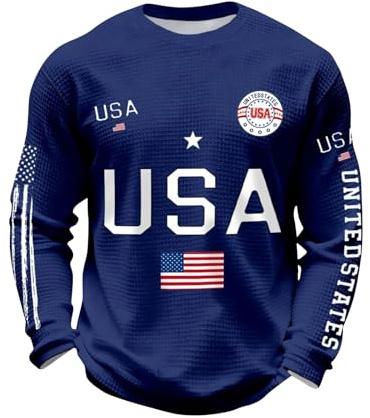 Uwdiohq Leinenhemd Herren Kurzarm Herren-T-Shirts Mit Usa-Flagge, Patriotisches Sweatshirt Amerikanischer Flagge Langarm Poloshirt Kragen Hemden Für Oberteile Elegant Hemd Schwarz Schwarze