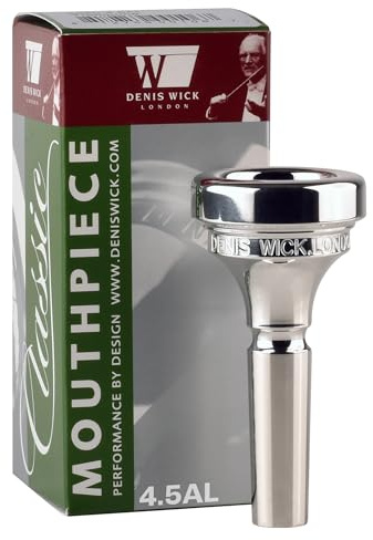 Denis Wick Classic Trombone Mouthpiece Silver Plated, 5880-4.5AL - Barrel Backbore for Balanced Airflow & Tone - Large Shank Fitting Trombone Accessories for Easy Articulation - 26 x 6.55 x 7.24 mm