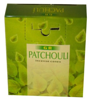 Räucherkegel 10 Patchouli incense Cones Patschuli Duft 1 Schachtel mit Halter Wohnaccessoire Raumduft