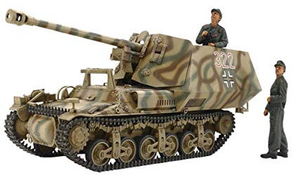 TAMIYA - 1:35 Deutscher Sd.Kfz.135 Marder I Jagdpanzer, sehr detaillierter Modellbausatz, Plastikbausatz, Bausatz zum Zusammenbauen, detaillierte Nachbildung, unlackiert, Braun