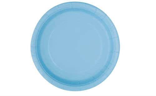 Pappteller - 23 cm - Hellblau - Packung mit 16 Stück