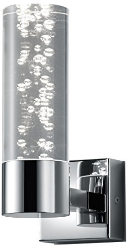Trio Leuchten LED Bad Wandleuchte Bolsa 282410106, Chrom, Acryl klar mit Bubbles, 3.2 Watt