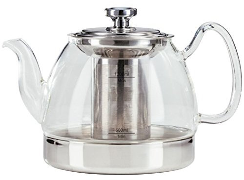 Judge Stove Top Glass Teapot, 1.2 L, Silver, 20 x 30 x 25 cm
