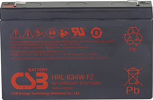 CSB Battery HRL 634W high-Rate longlife HRL634W Bleiakku 6V 8.4Ah Blei-Vlies (AGM) (B x H x T) 151 x 99 x 34mm Flachstecker