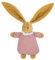 Trousselier Doudou Lapin Nid d'Ange 20 cm de haut Tissu en Lin Classique Chic Idéal Cadeau de Naissance Vieux Rose 1 Unité