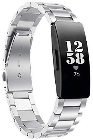 Chofit Armbänder, kompatibel mit Fitbit Inspire HR / Inspire, Edelstahl, Business, Ersatzarmband für Frauen, silber