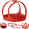 Eslinga para Olla a Presión, Eslinga para Hornear de Silicona para Olla Instantánea de 6 Qt/8 Qt, Ninja Foodi y Olla Multifunción Anti-escaldado para Hornear, Elevador de Vapor (Rojo)
