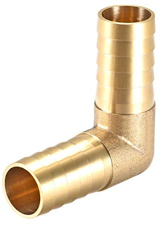 sourcing map 19mm Widerhaken Messing 90° Winkelrohrverbinder Koppler Schlauchadapter