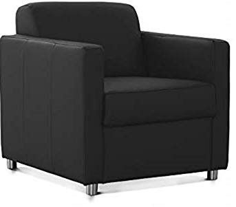 CAVADORE Corianne Sessel, mit Federkern, Polstersessel in Lederoptik Design, 78 x 80 x 83, Kunstleder: schwarz