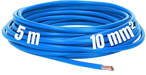5 Meter Lapp 4520025 H07V-K 10 mm² blau I Verdrahtungsleitung I Aderleitung flexibel I PVC-Einzelader I Litze 10mm2 I Verdrahtung