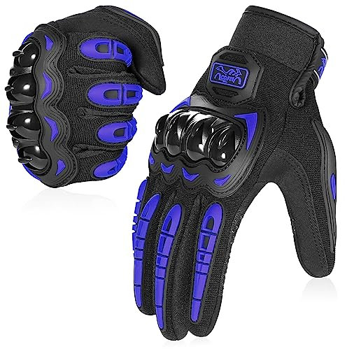 COFIT Motorrad Handschuhe, Touchscreen Motorradhandschuhe für Motorradrennen, Mountainbike, Motorcross, Klettern, Wandern und andere Outdoor Sportarten und Aktivitäten - Blau M