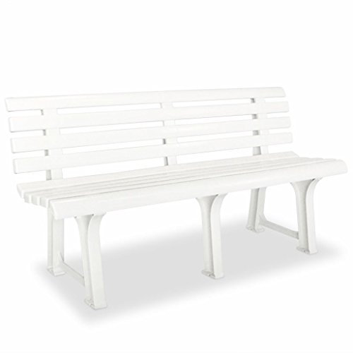 Tidyard Gartenbank Bierbank Bank Sitzbank Balkonbank 145,5×49×74 cm,Parkbank Terrassenbank Blumenbank Eisenbank Landhausbank für Patio, Garten, Hinterhof, Veranda,Witterungsbeständig,Kunststoff